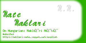 mate maklari business card